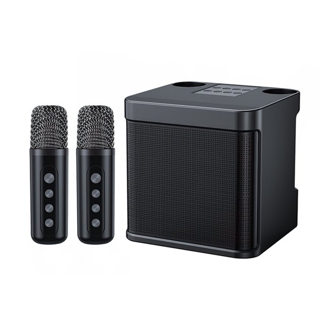 Máquina Karaoke Altavoz BT Portátil Con 2 Micrófonos Inalámbricos ()