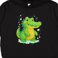 thumbnail image 3 of Inktastic Cute Green Crocodile Cartoon Illustration Toddler Hoodie, 3 of 4