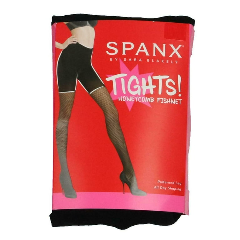 Spanx Women's Honeycomb Fishnet Mid-Thigh Shaping Tights sz D Black Hoisery