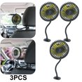 thumbnail image 1 of 3 Uds Ventilador Trasero Coche Ajuste Viento Velocidades USB Refrigeración Enfriador Aire Automático, 1 of 8