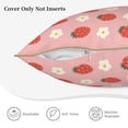 thumbnail image 5 of Haiem Strawberry Print Velvet Soft Solid Decorative Square Throw Pillow Covers Set with Elegant Piping Christmas Cushion Case for Sofa Bedroom Car-18"x18", 5 of 8
