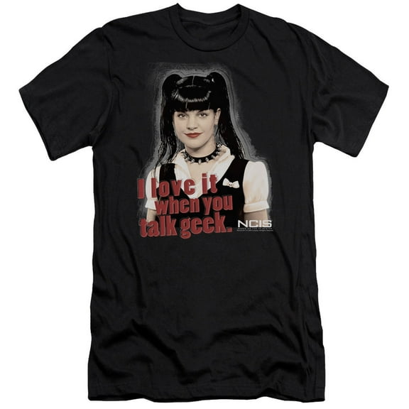 Ncis Geek Talk Adult 30/1 T-Shirt Black