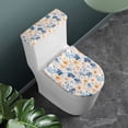 thumbnail image 2 of HELLHERO Floral Design Keep Dust Stain Bathroom Toilet Cover Set Elastic Bottom Adjustable for Toilet, 2 of 8