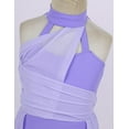 thumbnail image 5 of Manyakai Girls Sleeveless Cutout Back Ballet Dance Leotard Dress for Lyrical Contemporary Dancing Lavender 12, 5 of 7