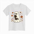 thumbnail image 5 of NOLDARES Toddler Baby Girl Halloween Shirt Cute Ghost Pumpkin T-Shirt for Kids Short Sleeve Tee Fall Tops(White,5-6 Years), 5 of 7
