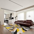 thumbnail image 3 of Yellow Brown Irregular Geometric Area Rug, Modern Art European Style Indoor Carpet, Large Non-Slip Soft Comfortable for Living Room Bedroom Office Study Boy Girl Room Decor 2x3ft, 3 of 6