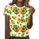 thumbnail image 2 of Fiudx Camisetas para Mujer Mujer Verano Ocio Moda Estampado de Flores Cuello Redondo Manga Corta Top/Camisa, 2 of 4