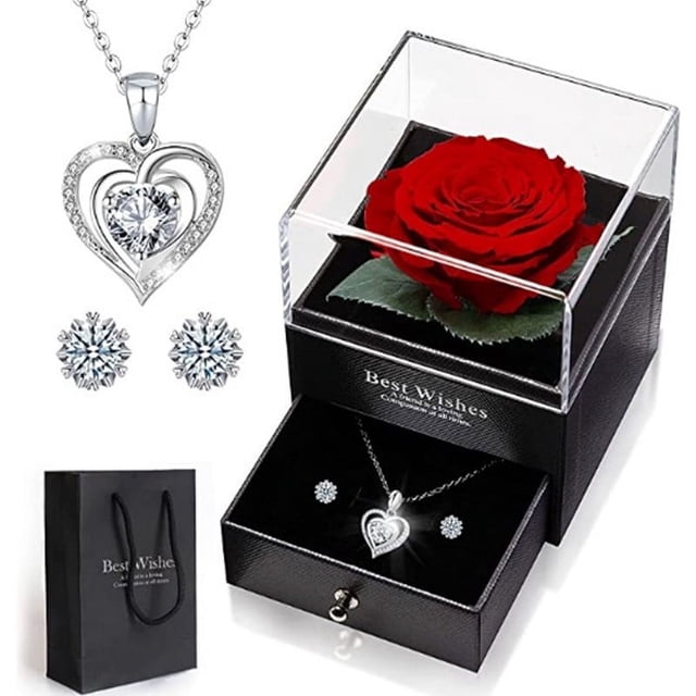 Collar con forma de corazón de océano en plata esterlina S925, cadena de clavícula para mujer, conjunto de aretes versátiles de lujo livianos