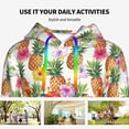 thumbnail image 4 of Kdxio Hawaiian Pineapples And Hibiscus Flowers Print Womens Oversized Hoodies Sweatshirts Hooded Pullover Tops Sweaters Casual-Large, 4 of 7