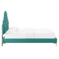 thumbnail image 5 of Modway Gwyneth Tufted Performance Velvet Queen Platform Bed in Teal, 5 of 10