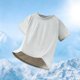 thumbnail image 5 of Blusas y camisas de manga corta con cuello redondo para niños, camiseta de manga corta con cuello redondo de color liso, top grande transpirable para deportes al aire libre para niñas, top de poliéste, 5 of 7