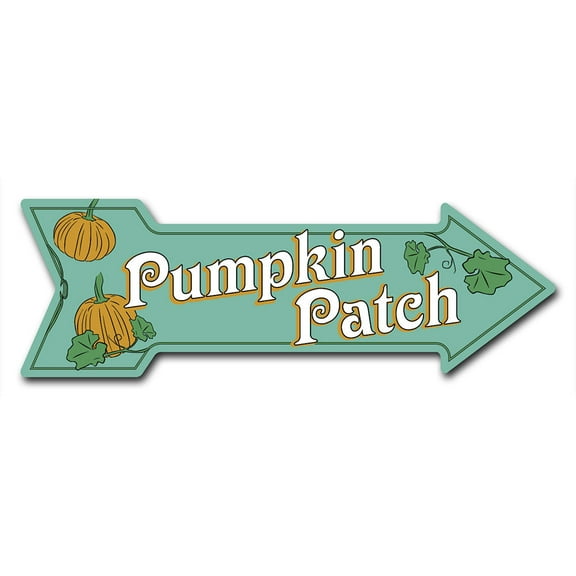 SignMission C-ARROW12-DS-999658 12 x 36 in. Corrugated Plastic Double Sided Arrow Sign - Pumpkin Patch