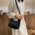 thumbnail image 4 of Sywqhk Bolso De Hombro Tipo Bandolera Simple De Media Luna Para Mujer, Bolsos De Mano De Pu Puro (Negro) Sywqhk Para estrenar, 4 of 9