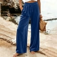 thumbnail image 5 of fatyb Womens Velour Pants Wide Leg Drawstring Velvet Trousers Dressy Business Work Pants with Pockets, 5 of 6
