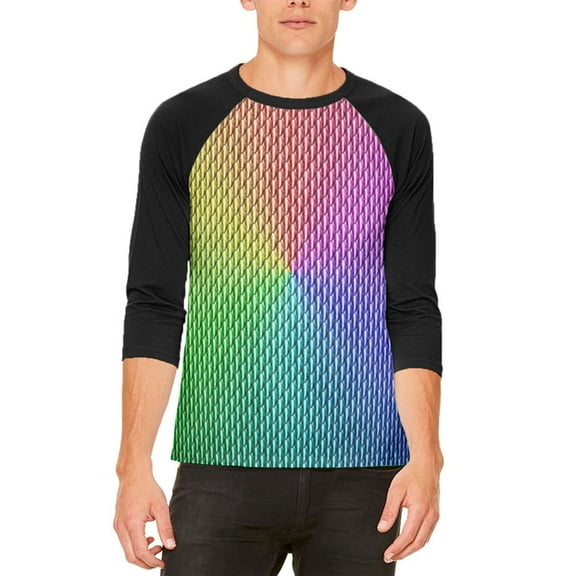 Halloween Chinese Imperial Dragon Scales Costume Mens Raglan T Shirt White-Black SM