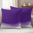 thumbnail image 2 of Purple Waves Outdoor Pillow Covers 24x24 Set of 2,Waterproof Patio Throw Pillowcase Protectors,Ombre Abstract Art Gradient Modern Square Decorative Pillow Shams Cushion Covers for Seat Bed Couch Sofa, 2 of 8