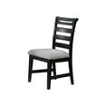 thumbnail image 4 of Modern Black Rubberwood Dining Chairs (Set of 2) with Upholstered Foam Cushion & Ladder Back for Kitchen & Dining Room, 4 of 7