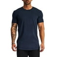 thumbnail image 1 of BOBOGOJP T-Shirt Ajusté pour Homme à Manches Courtes, Col Ras du Cou, Hauts (Marine,G), 1 of 4