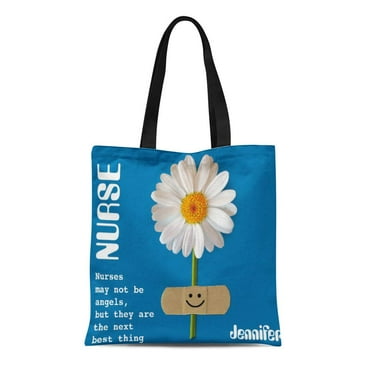 ASHLEIGH Canvas Tote Bag Nurses Custom Nurse Name Week Thank You Corporate Greetings Reusable Handbag Shoulder Grocery Shopping Bags