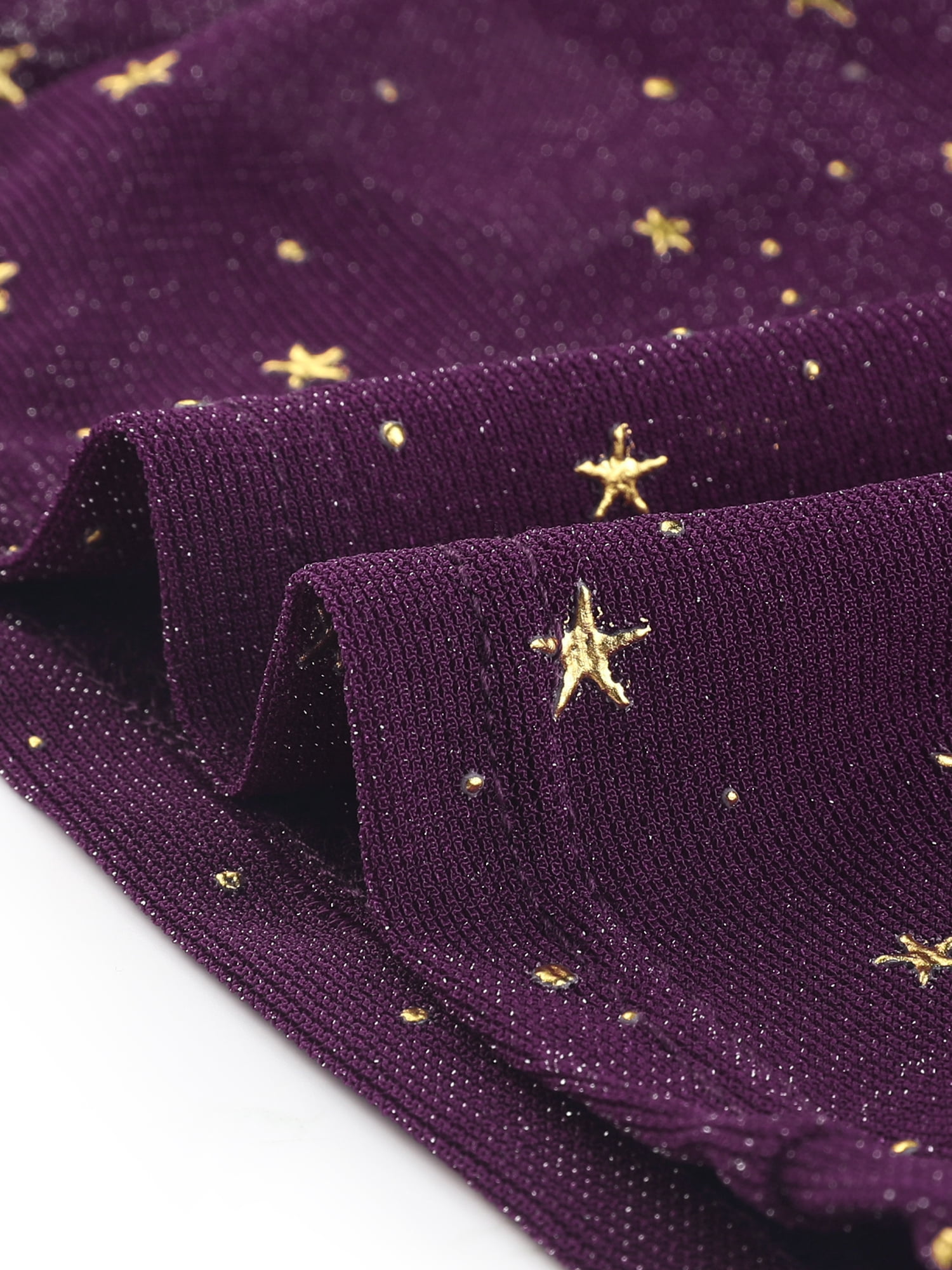 Unique Bargains Women's Star Mesh Crop Mock Neck Sleeveless See Through Tank Top S Purple