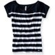 thumbnail image 1 of Aeropostale - Camiseta con estampado de rayas Dolman para mujer, azul, grande, 1 of 1