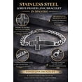 thumbnail image 5 of Stainless Steel Black Silver-Tone Religious Cross Lord's Prayer Men's Chain Bracelet, 5 of 6