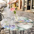 thumbnail image 6 of Spring Gnomes Round Tablecloth for 45-54 Inch Tables,Fitted Table Cover with Elastic Edge,Rustic Botanical Flowers Beige Wooden Waterproof Outdoor Table Cloth Protector for Patio Garden Dinner Picnic, 6 of 9