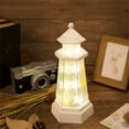 thumbnail image 2 of LaMuseCybèle Lighthouse Night Lights Gift with Lookout Platform,White Winter Warm Light Lamp for Badroom Décor, 2 of 6