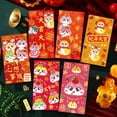 ZYHARUKO 6Pcs Redness Envelopes for Traditional Spring Festival 2025