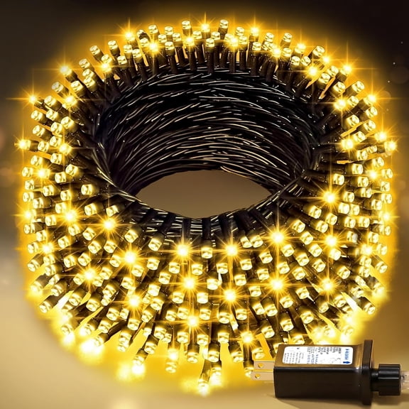 100FT LED String Lights Outdoor Waterproof – Warm White Fairy Lights with Plug, Connectable Christmas Tree Lights for Patio, Garden, Bedroom, Wedding, Party, Decor