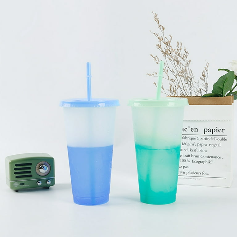 Visland Color Changing Tumbler Cups with Lids Straws - Reusable