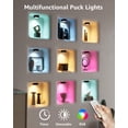 thumbnail image 6 of 2400mAh USB Rechargeable Puck Lights with Remote Control, Black RGB Battery Operated Tap Light Stick on Push LED Under Cabinet Lighting Wireless Magnetic For Kitchen Counter Shelf Closett, 6 of 11