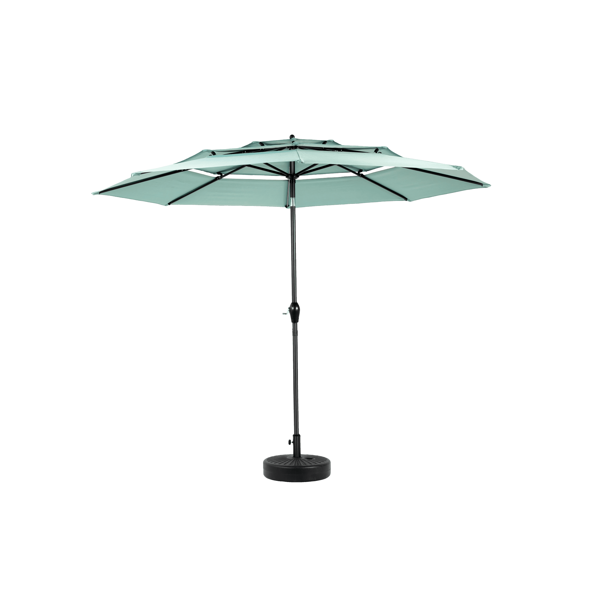 Leumius 10ft Outdoor Patio Umbrellas for Outside,3 Tier Auto-tilt Vented Market Table Umbrella for Backyard, Deck, Garden,Light Green(Base Not Included)