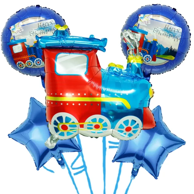 Train Birthday Party Balloon Decoration Set Disposable Tableware Banner Background Stationery Baby Shower Thomas Balloons 5pcs Other