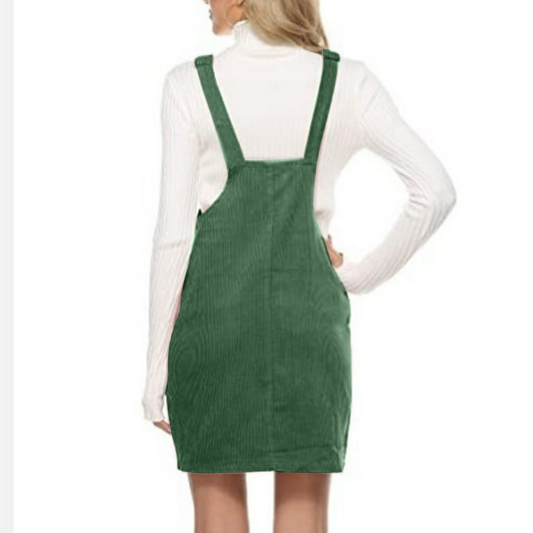 knee length dresses for ladies Women's Sage Cord Dress Green