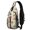 Hedgehog and Gingham Beige Pattern, variant on Hedgehog and Flower White Pattern Sling Backpack, Casual Day Sling Pack with Earphone Port, Multi Pocket Design Gift Ideas for Travel Shopping