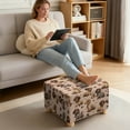 thumbnail image 3 of Xoenoiee Dachshund Coffee Chocolate Print Stretch Square Ottoman Cover Folding Storage Stool Furniture Protector Soft Square Slipcover with Elastic Bottom, S, 3 of 7