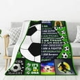 thumbnail image 2 of Soccer Blanket, Football boy for Teen boy, Soccer Coach Gifts, Gifts for Soccer Lovers, Football Gifts for Team, Soft Cozy for Couch Throw Blanket 50"x60" Avocado Green Gifts, 2 of 5