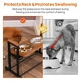 thumbnail image 3 of Walnest Elevated Dog Bowls Stand with 2 Stainless Steel Dishes&Non-Slip Feet,Adjustable Raised Cat Dog Bowl Stand Feeder Dog Food and Water Bowls for Medium/Large Dogs Cats and Pet,Walnut, 3 of 9