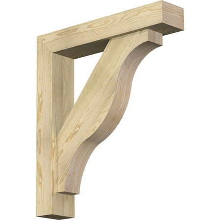 

Ekena Millwork 6 W x 30 D x 34 H Funston Block Rough Sawn Bracket w/ Offset Brace Douglas Fir