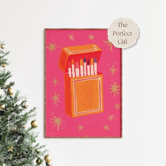 Matchbox Wall Art Retro Y2K Barbiecore Print Sparkly Pop Art Decor Western Glam Poster Fun Her Funky Home Decor College Wall Art, Unframed Poster Size 8x12 F03.1.15l892