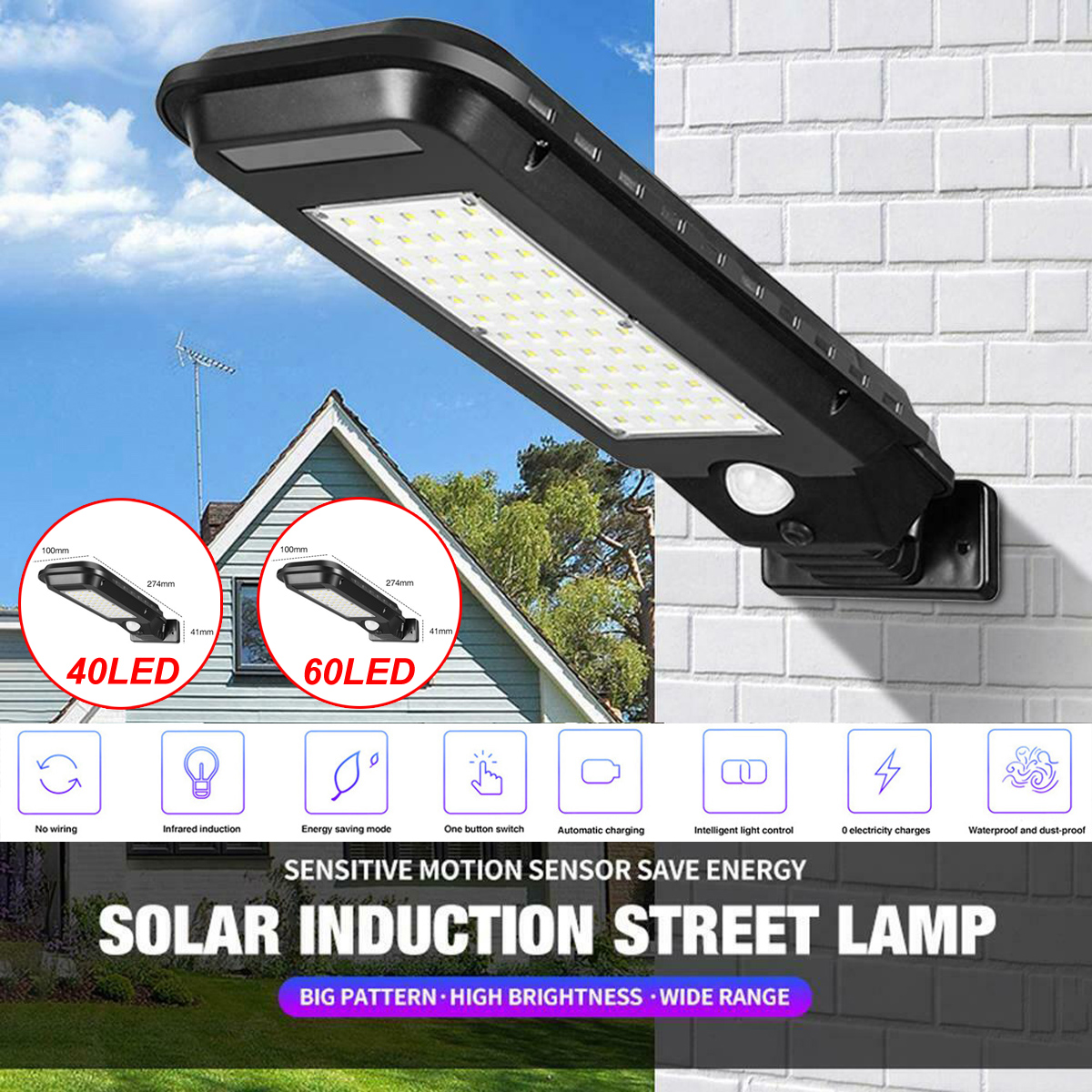 Details about / Solar Wall Lamp Outdoor Led Garden Night Light for Patio Backyard Park Yard IP65