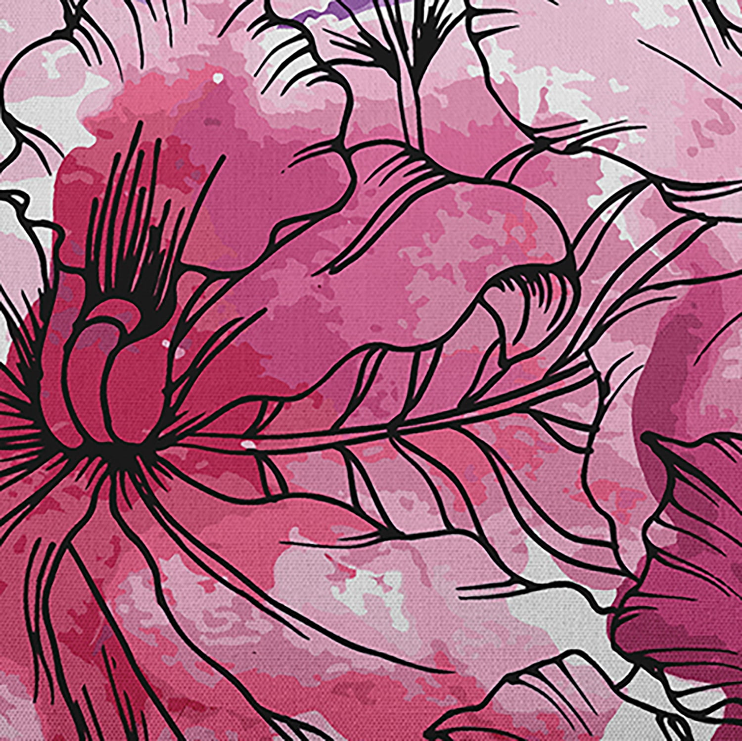 Simply Daisy, 14" x 20" Zentangle Purple Floral Decorative Outdoor Pillow