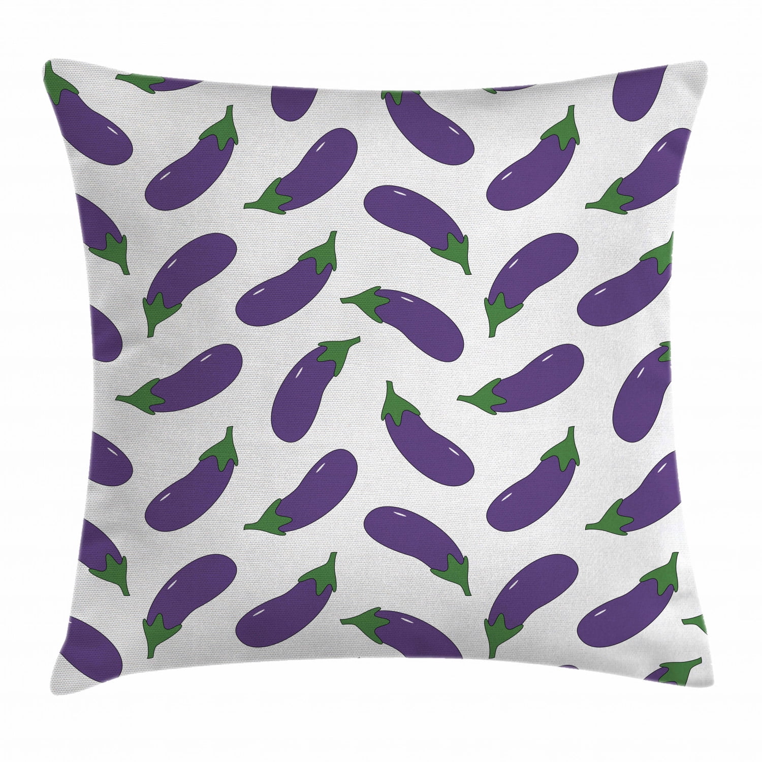 Eggplant Throw Pillow Cushion Cover, Yummy and Funny Eggplants Kid