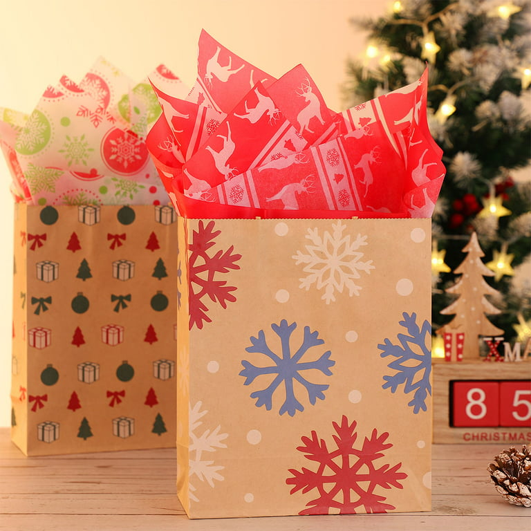 Yardwe 150pcs Christmas Tissue Paper Assortment Wrapper Paper Sheets for  Holiday Festival Gift Flower Packaging 