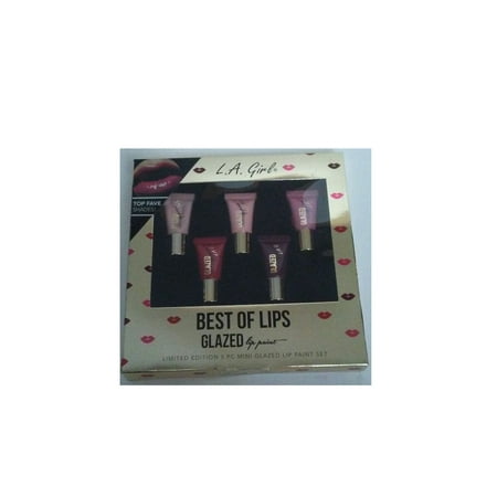 L.A. Girl Best of Lips Glazed Lip Paint Top Fave Shades Limited Edition 5 Pc (Baby Lips Best Shade)