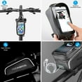 thumbnail image 5 of ROCKBROS Bike Frame Bag Phone Pouch with Touchscreen Mount &Headphone Port TPU Cover, EVA Hard Shell Waterproof Bicycle 1.5L Top Tube Bag, 5 of 12