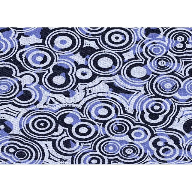 Ahgly Tapis Rectangulaire Lavable en Machine Intérieur Transitionnel Bleu, 8 Pieds x 12 Pieds