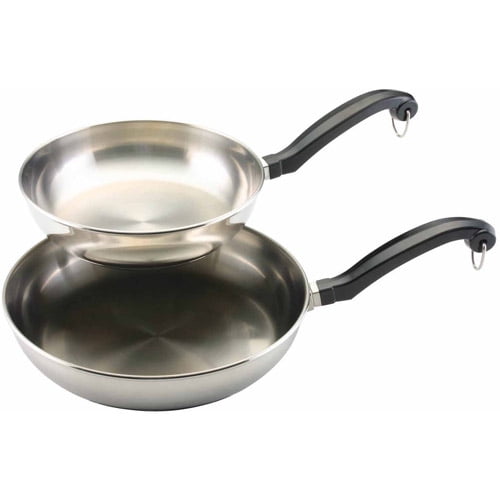 Farberware Classic Stainless Steel Frying Pan Set, 8.25Inch and 10
