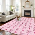 thumbnail image 3 of Sweet Stripe Bows Washable Area Rug 5 x 8 ft Love Cute Bow Pink Theme, Soft Non Slip Rugs Stain Repellent Indoor Felt Carpet for Living Dining Room Bedroom Home Office, 3 of 9